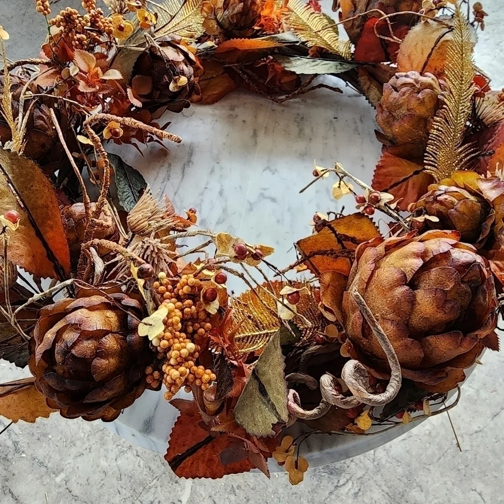Fall Harvest abundant artichoke wreath 20